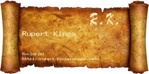 Rupert Kinga névjegykártya